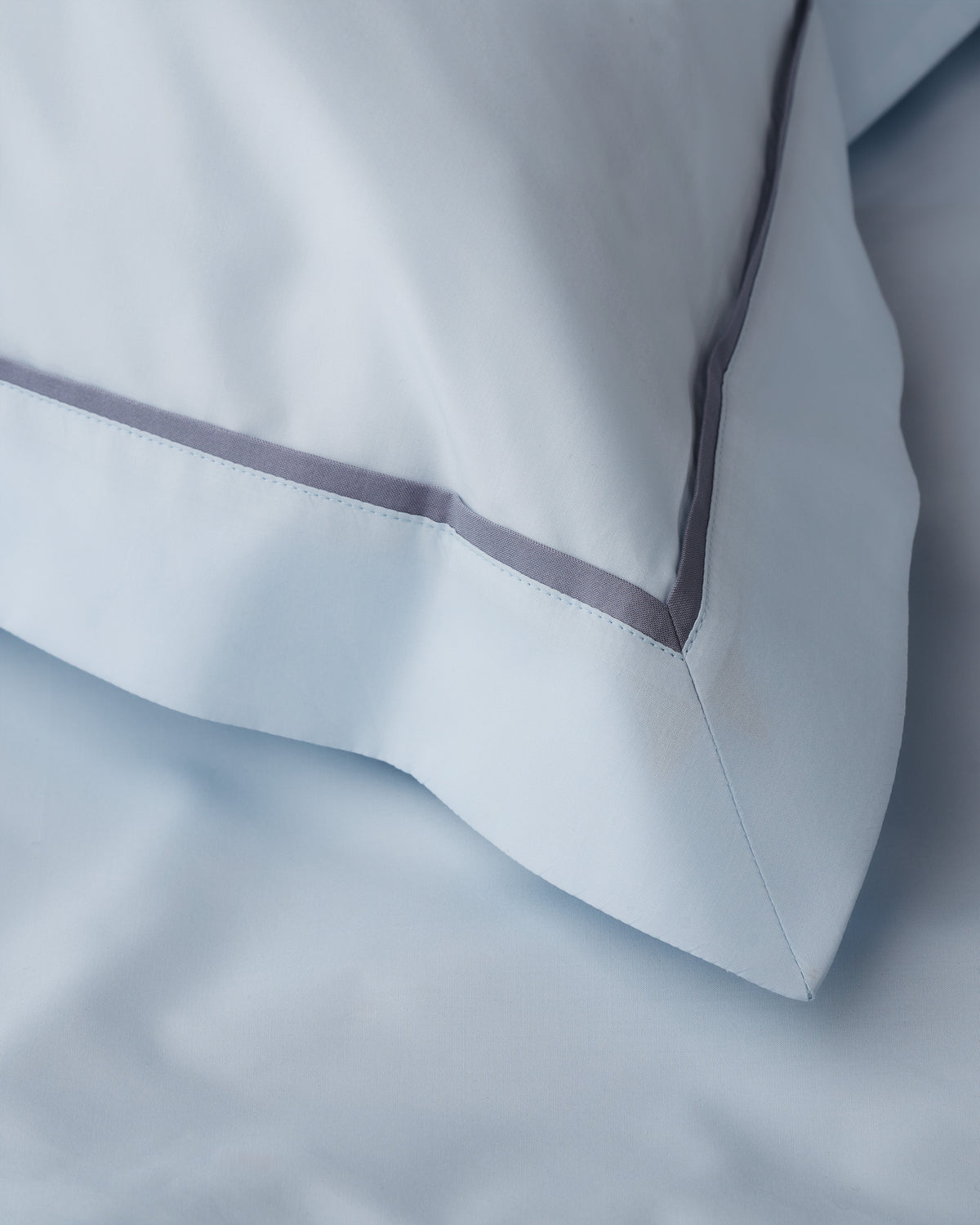Eva Percale Pillow Case Pale Blue